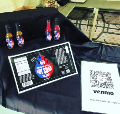 image of the Haitian Temptation Sauces and venmo card